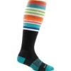Darn Tough Glacier Stripe OTC Lightweight Sock - Women's -Ski Series 1895 black