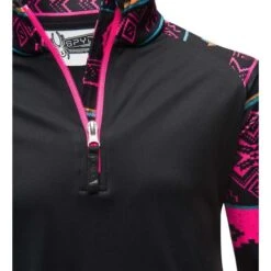 Spyder Surface Zip T-Neck - Girl's -Ski Series 196052 spyn surface zt sweater weather print 3