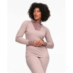 Kari Traa Voss Cashmere Mix Half Zip - Women's 11 Kari Traa Voss Cashmere Mix Half Zip - Women's -Ski Series 623108 taupe model 1 2223fw