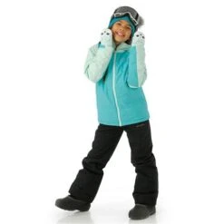Columbia Alpine Action II Jacket - Girl's -Ski Series FW23 Columbia GirlsAlpineActionjacket GeyserHeatherSeaIce Model2
