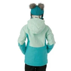 Columbia Alpine Action II Jacket - Girl's -Ski Series FW23 Columbia GirlsAlpineActionjacket GeyserHeatherSeaIce Model4