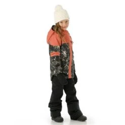 Columbia Mighty Mogul II Jacket - Girl's -Ski Series FW23 Columbia GirlsMightMogulIIJacket BlackAurelianDarkCoral Model3