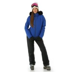Nils Chamonix Faux Fur Parka - Women's -Ski Series FW23 Nils WomensChamonixFauxFur Sapphire Model3