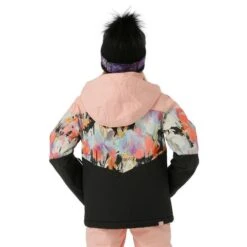 Roxy Whist Girl Jacket - Girl's -Ski Series FW23 Roxy GirlsWhistJacket TrueBlackTenderness Model3