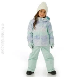 Roxy Snowy Tale Jacket - Girl's -Ski Series FW23 Roxy ToddlerGirlsSnowyTaleJacket FairAquaSeousRg Model2
