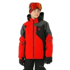 Spyder Leader Jacket - Boy's -Ski Series FW23 Spyder BoysLeaderJacket Volcano Model1