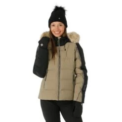 Spyder Falline GTX Infinium No Faux Fur Down Jacket - Women's -Ski Series FW23 Spyder WomensFallineGTXInfiniumNoFauxFurDownJacket Cashmere Model1