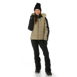 Spyder Falline GTX Infinium No Faux Fur Down Jacket - Women's -Ski Series FW23 Spyder WomensFallineGTXInfiniumNoFauxFurDownJacket Cashmere Model2