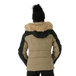 Spyder Falline GTX Infinium No Faux Fur Down Jacket - Women's -Ski Series FW23 Spyder WomensFallineGTXInfiniumNoFauxFurDownJacket Cashmere Model4