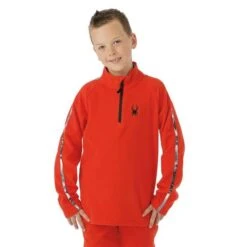 Spyder Speed Fleece Zip T-Neck - Youth 13 Spyder Speed Fleece Zip T-Neck - Youth -Ski Series FW23 Spyder YouthSpeedFleeceZipTNeck Volcano Model