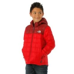 The North Face ThermoBall Hooded Jacket - Boy's -Ski Series FW23 TNF BoysThermoballHoodedJacket Red Model1