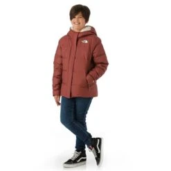 The North Face North Down Fleece-Lined Parka - Girl's -Ski Series FW23 TNF GirlsNorthDownFleeceLinedParka WildGinger Model2