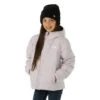 The North Face Reversible North Down Hooded Jacket - Girl's -Ski Series FW23 TNF GirlsReversibleNorthDownHoodedJacket LavendarFog Model1