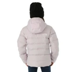 The North Face Reversible North Down Hooded Jacket - Girl's -Ski Series FW23 TNF GirlsReversibleNorthDownHoodedJacket LavendarFog Model3