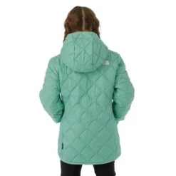The North Face ThermoBall Hooded Jacket - Girl's 20 The North Face ThermoBall Hooded Jacket - Girl's -Ski Series FW23 TNF GirlsThermoballHoodedJacket Wasabi Model3