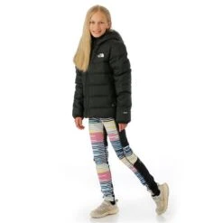 The North Face Reversible North Down Hooded Jacket - Girl's -Ski Series FW23 TNF ReversibleNorthDownHoodedJacket Black Model2