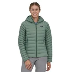 Patagonia Women's Down Sweater Hoody With Net Plus - 84712 23 Patagonia Women's Down Sweater Hoody With Net Plus - 84712 -Ski Series PAT 84712 hemlock model1
