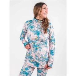 BlackStrap Cloudchaser Hooded Baselayer Top - Women's -Ski Series blk s bl a w t clo floral1