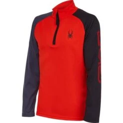 Spyder Retro Zip T-Neck - Boy's 17 Spyder Retro Zip T-Neck - Boy's -Ski Series fw22 215017 620 c