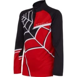 Spyder Web Zip T-Neck - Boy's 22 Spyder Web Zip T-Neck - Boy's -Ski Series fw22 215018 620 c