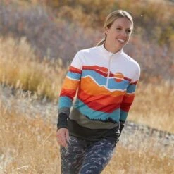 Krimson Klover Bluebird Day 1/4 Zip Base Layer Top - Women's -Ski Series fw23 2004 825 bluebirdday goldenhour lifestyle 1876