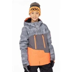 686 Geo Insulated Jacket - Boy's 17 686 Geo Insulated Jacket - Boy's -Ski Series fw23 686 boysgeoinsulatedjacket charcoalcamocolorblock 1