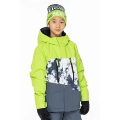 686 Geo Insulated Jacket - Boy's 20 686 Geo Insulated Jacket - Boy's -Ski Series fw23 686 boysgeoinsulatedjacket greenflashcolorblock 1
