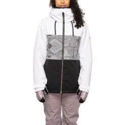 686 Athena Insulated Jacket - Women's -Ski Series fw23 686 womensathenainsulatedjacket whitegeocolorblock 2
