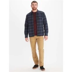 Marmot Ridgefield Heavyweight Sherpa Lined Flannel - Men's -Ski Series fw23 marmot mensridgefieldheavyweightsherpalinedflannel storm 3
