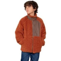 Obermeyer TB Landry Sherpa Jacket - Boy's (Teen) -Ski Series fw23 obermeyer boystblandrysherpajacket terracotta