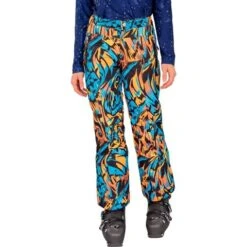 Obermeyer Brooke Print Pant - Girl's (Teen) -Ski Series fw23 obermeyer teengirlsbrookeprintpant swirlwind 1