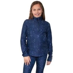Obermeyer Clara 1/4 Zip Top - Girl's (Teen) 24 Obermeyer Clara 1/4 Zip Top - Girl's (Teen) -Ski Series fw23 obermeyer teengirlsclaraquarterziptop mymoonandstars 1