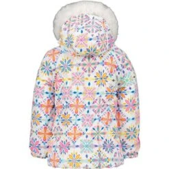 Obermeyer Roselet Jacket - Girl's 38 Obermeyer Roselet Jacket - Girl's -Ski Series fw23 obermeyer toddlergirlsroseletjacket whitesnowflakes 2