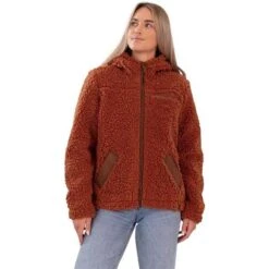 Obermeyer Amelia Sherpa Jacket - Women's -Ski Series fw23 obermeyer womensameliasherpajacket terracotta
