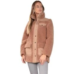 Obermeyer Andie Sherpa Jacket - Women's -Ski Series fw23 obermeyer womensandiesherpajacket saddle