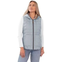 Obermeyer Zoe Reversible Down Vest - Women's -Ski Series fw23 obermeyer womenszoereversibledownvest shale