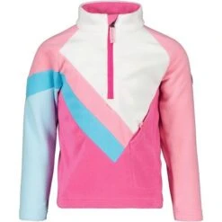 Obermeyer Morgan Fleece Top - Youth -Ski Series fw23 obermeyer youthmorganfleecetop pinkpower 1