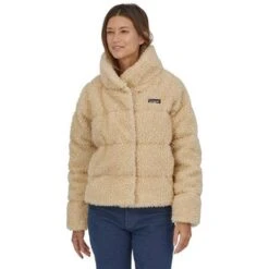 Patagonia Recycled High Pile Fleece Down Jacket - Women's (26760) 15 Patagonia Recycled High Pile Fleece Down Jacket - Women's (26760) -Ski Series fw23 patagonia womensrecycledhighpilefleecedownjacket oysterwhite 2