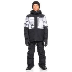 Quiksilver Mission Printed Block Jacket - Boy's -Ski Series fw23 quiksilver boysmissionprintedblockjacket snowwhitecamopower 4