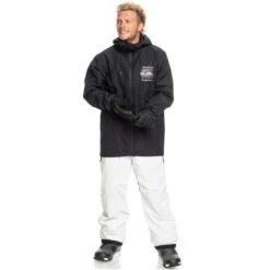 Quiksilver High In The Hood Jacket - Men's -Ski Series fw23 quiksilver menshighinthehoodjacket trueblack 3