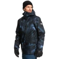 Quiksilver Mission Printed Jacket - Men's -Ski Series fw23 quiksilver mensmissionprintedjacket insigniabluefragment 1