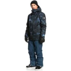 Quiksilver Mission Printed Jacket - Men's -Ski Series fw23 quiksilver mensmissionprintedjacket insigniabluefragment 3