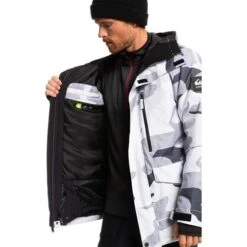 Quiksilver Mission Printed Jacket - Men's -Ski Series fw23 quiksilver mensmissionprintedjacket snowwhitecamopower 8