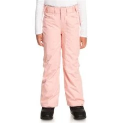 Roxy Backyard Girl Pant - Girl's -Ski Series fw23 roxy girlsbackyardpant mellowrose