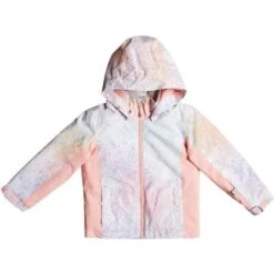 Roxy Snowy Tale Jacket - Girl's -Ski Series fw23 roxy toddlergirlssnowytalejacket brightwhitesplash