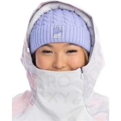 Roxy Chloe Kim Overhead Jacket - Women's -Ski Series fw23 roxy womenschloekimoverheadjacket grayvioletmarble 6