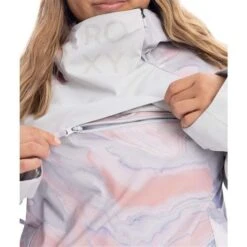 Roxy Chloe Kim Overhead Jacket - Women's -Ski Series fw23 roxy womenschloekimoverheadjacket grayvioletmarble 7