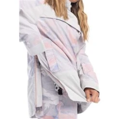 Roxy Chloe Kim Overhead Jacket - Women's -Ski Series fw23 roxy womenschloekimoverheadjacket grayvioletmarble 8