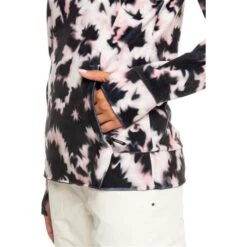 Roxy Deltine Fleece Pullover - Women's 22 Roxy Deltine Fleece Pullover - Women's -Ski Series fw23 roxy womensdeltinefleecetop trueblacknimal 5