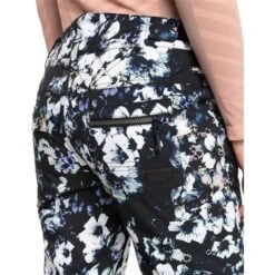 Roxy Nadia Printed Pant - Women's -Ski Series fw23 roxy womensnadiaprintedpant trueblackblackflowrs 6